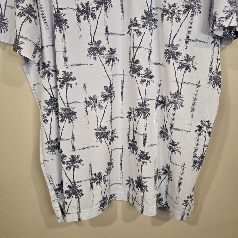 Men's Travis Mathew White & Gray Palm Tree Golf Polo | Size XXL - Picture 4 of 10